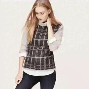 Women’s Loft Mohair blend Plaid Sweater